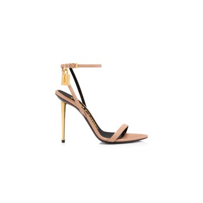 TOM FORD SHINY LEATHER PADLOCK POINTY NAKED SANDAL W2272